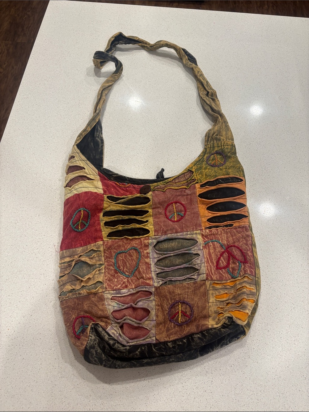 Bohemian Patchwork Multi‑Color Shoulder Bag